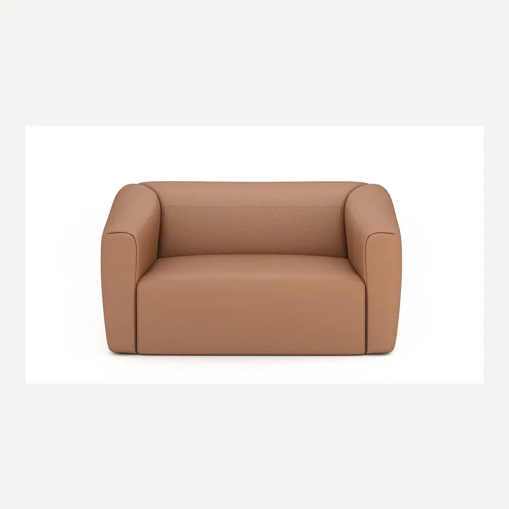 Braunes Ledersofa in kubischer Form von Desede Switzerland.