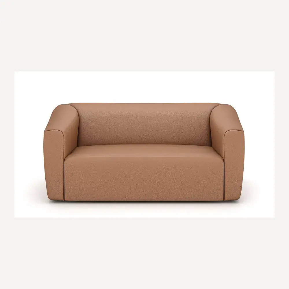 Braunes Ledersofa in kubischer Form von Desede Switzerland, ideal für stilvolle Wohnzimmer.